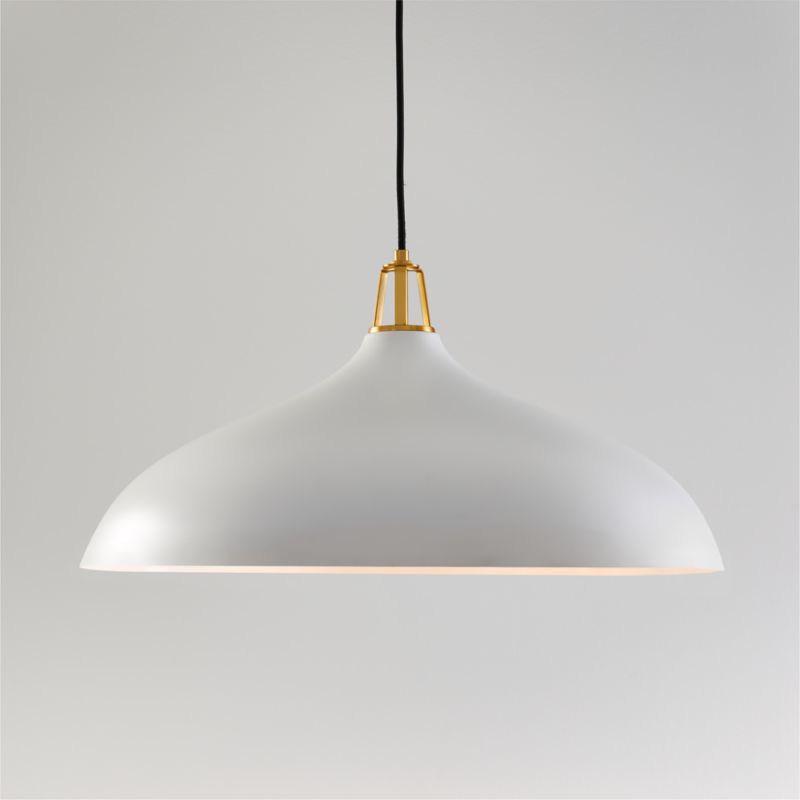 Maddox Oversized White Dome Pendant Light with Brass Socket - image 0 of 4