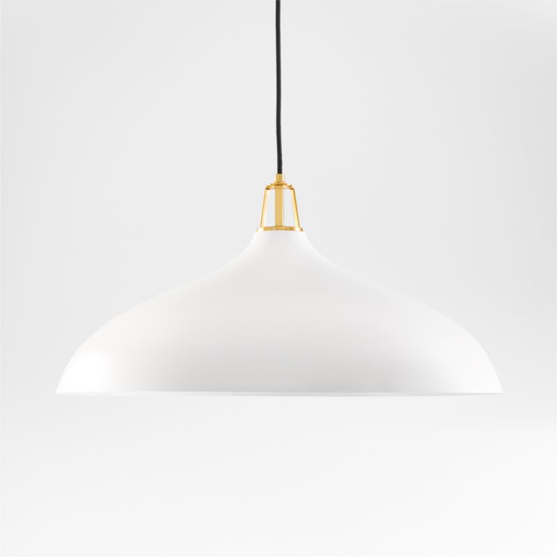 Maddox Oversized White Dome Pendant Light with Brass Socket - image 2 of 4