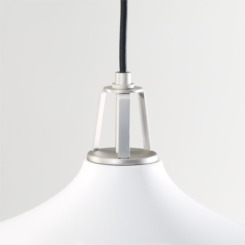 Maddox Oversized White Dome Pendant Light with Nickel Socket - image 3 of 4