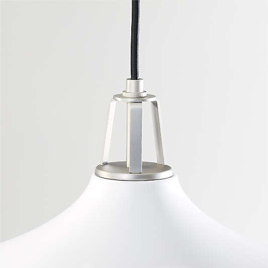 Maddox Oversized White Dome Pendant Light with Nickel Socket