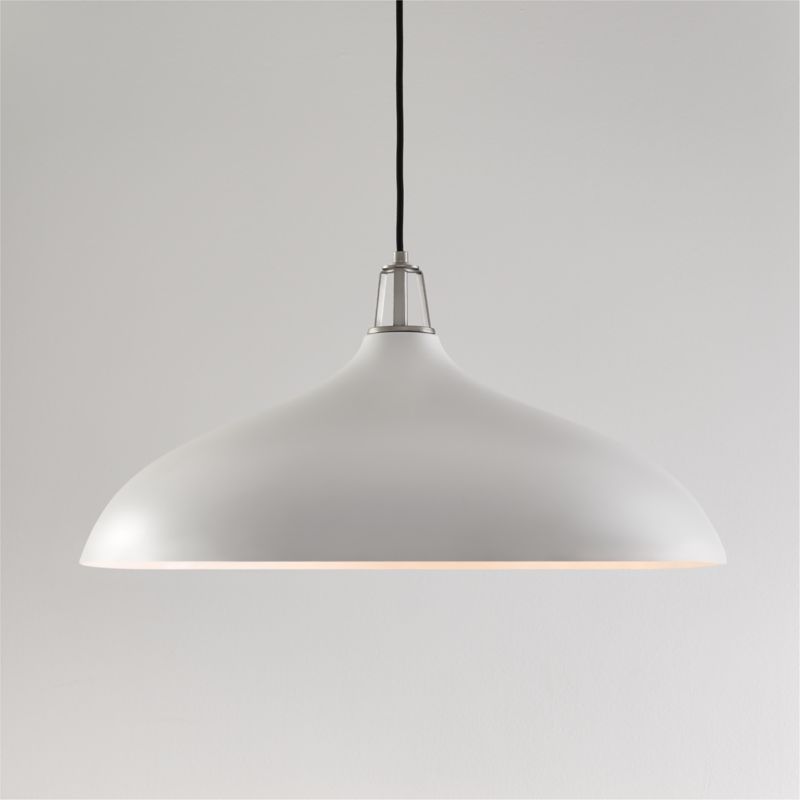 Maddox Oversized White Dome Pendant Light with Nickel Socket - image 0 of 4