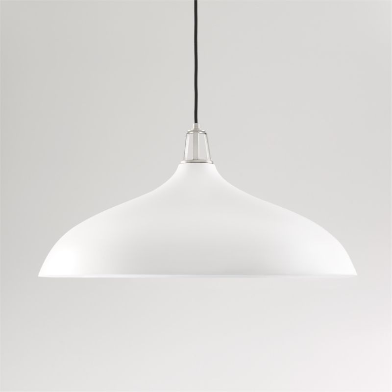 Maddox Oversized White Dome Pendant Light with Nickel Socket - image 2 of 4