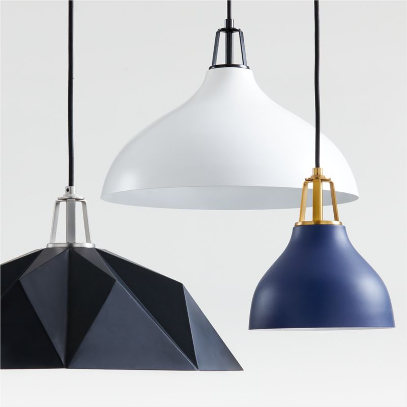 Maddox White Dome Large Pendant Light with Brass Socket