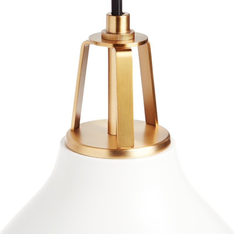 Maddox White Bell Small Pendant Light with Brass Socket - image 4 of 16