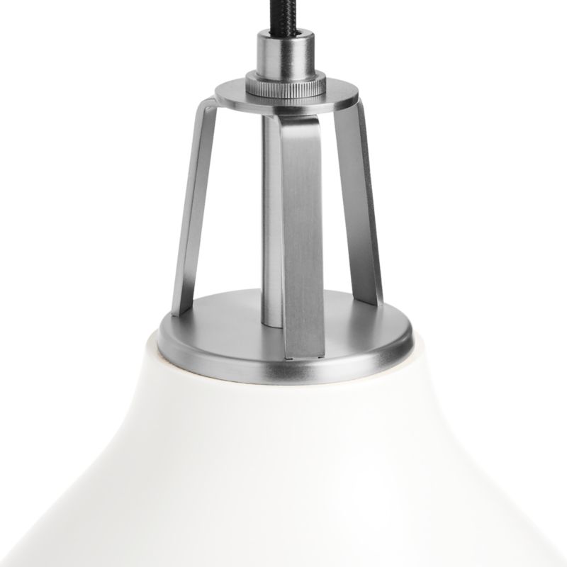 Maddox White Bell Pendant Small with Nickel Socket