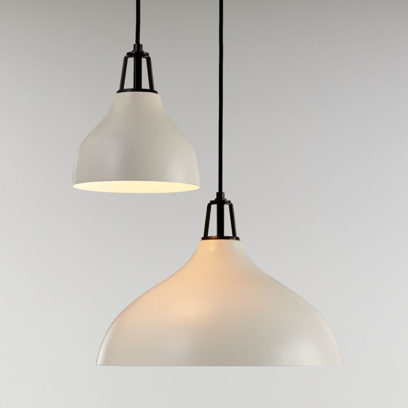 Maddox White Bell Small Pendant Light with Black Socket - image 7 of 15