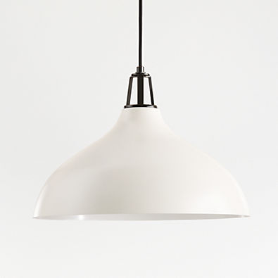 View Maddox White Bell Large Pendant Light with Black Socket details