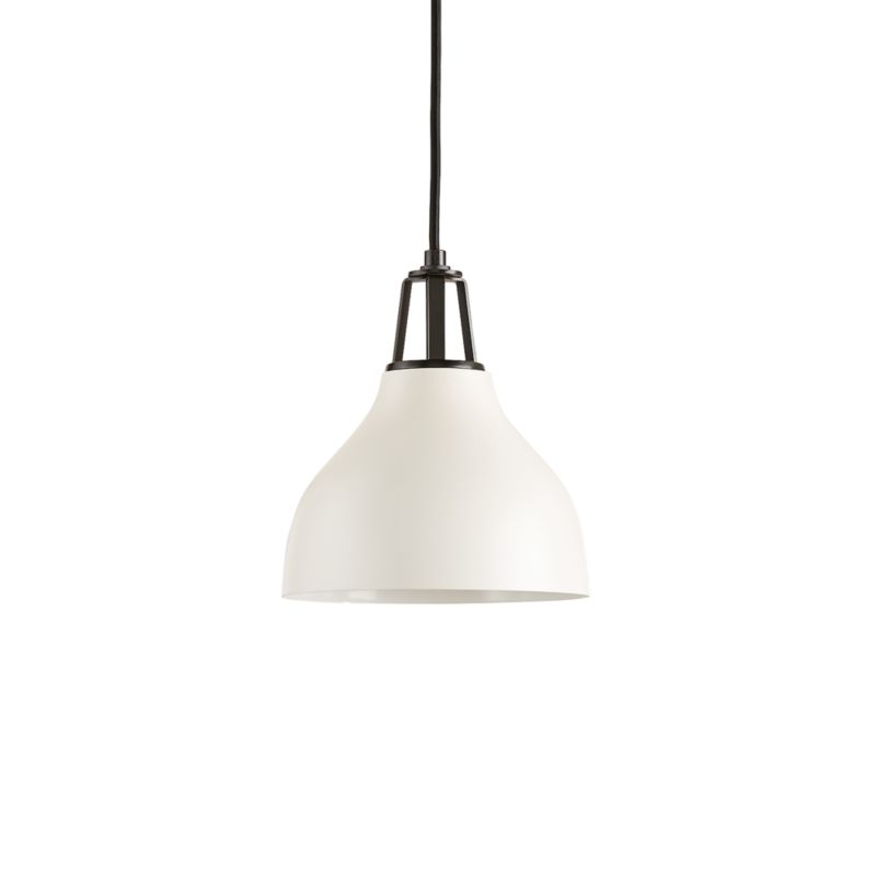 Maddox White Bell Small Pendant Light with Black Socket - image 10 of 15