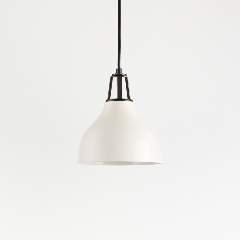 Maddox White Bell Small Pendant Light with Black Socket - image 0 of 15