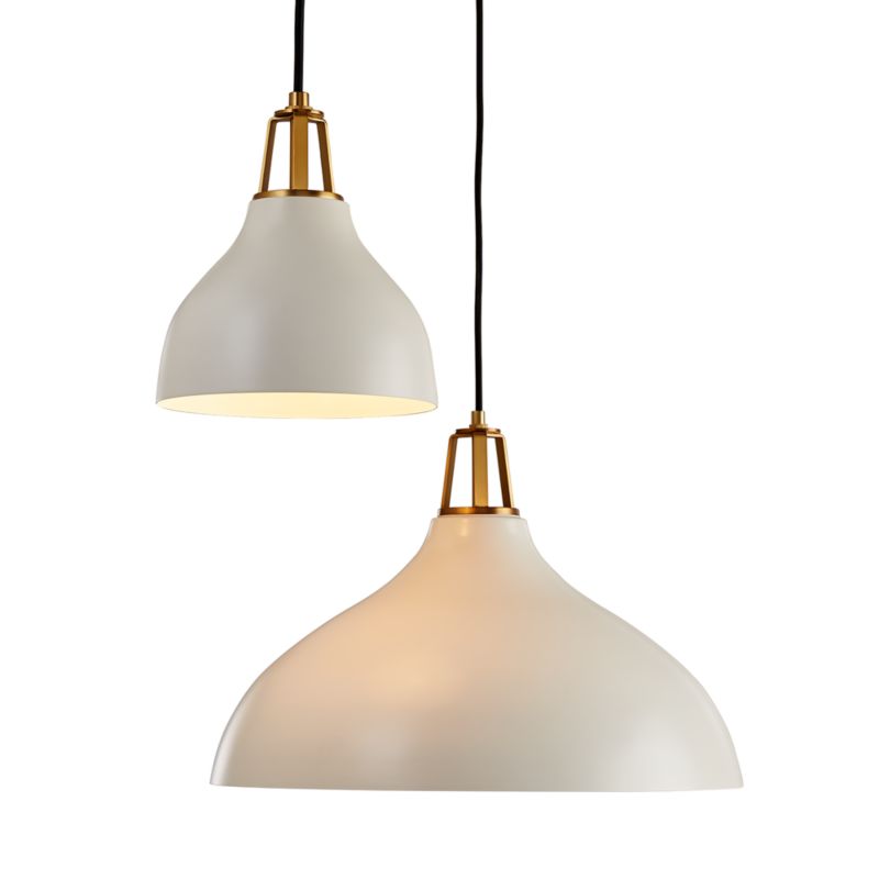 Maddox White Bell Small Pendant Light with Brass Socket - image 2 of 16