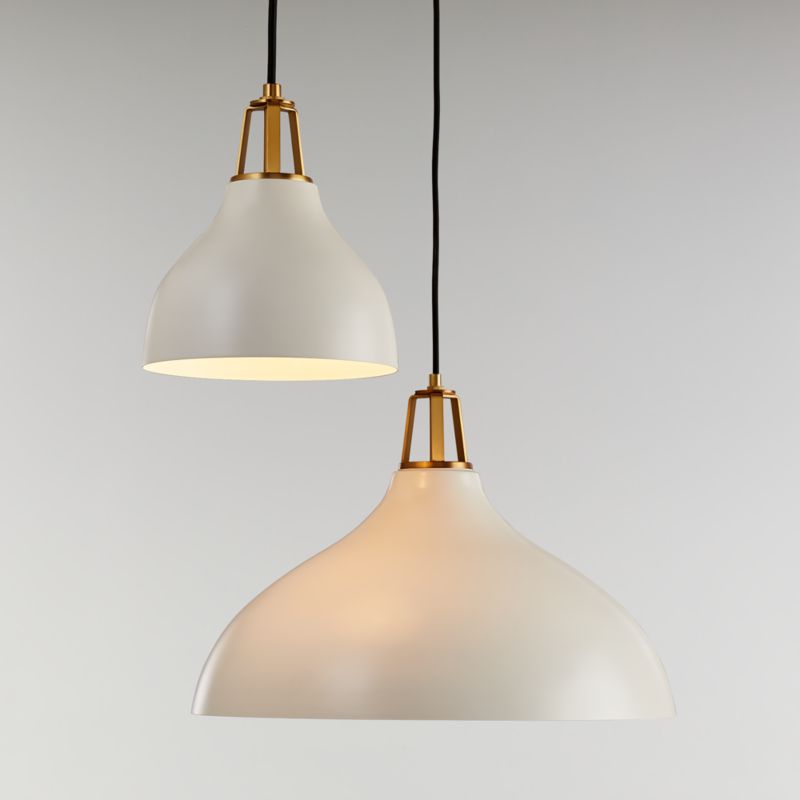 Maddox White Bell Small Pendant Light with Brass Socket - image 8 of 16