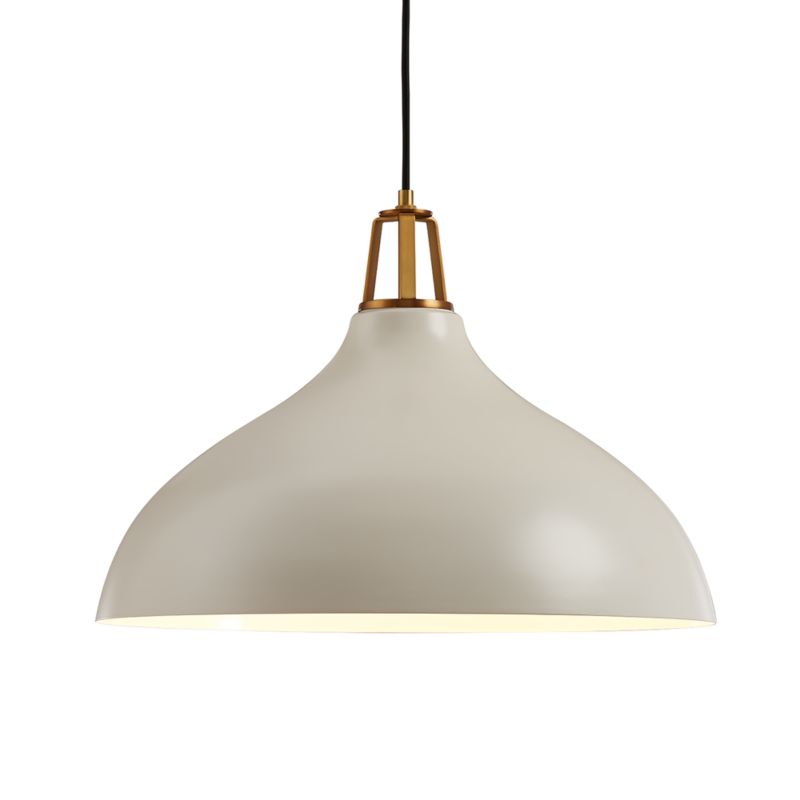 Maddox White Bell Small Pendant Light with Brass Socket - image 3 of 16