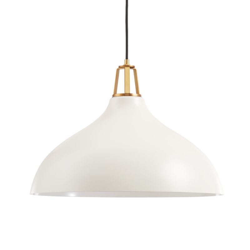 Maddox White Bell Large Pendant Light with Brass Socket - image 7 of 11