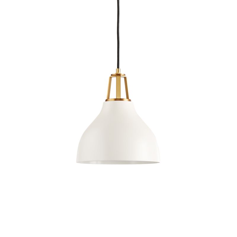 Maddox White Bell Small Pendant Light with Brass Socket - image 11 of 16