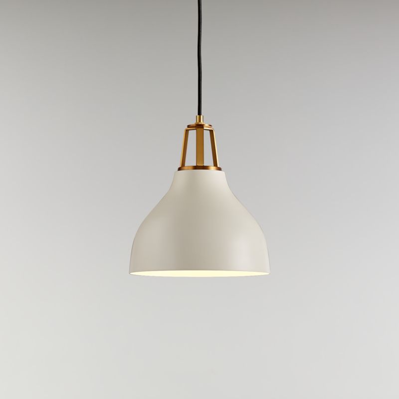 Maddox White Bell Small Pendant Light with Brass Socket - image 10 of 16