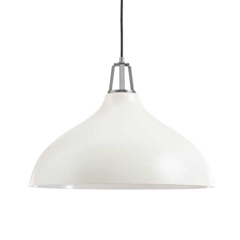 Maddox White Bell Large Pendant Light with Nickel Socket - image 7 of 11