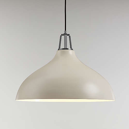 Maddox White Bell Large Pendant Light with Nickel Socket