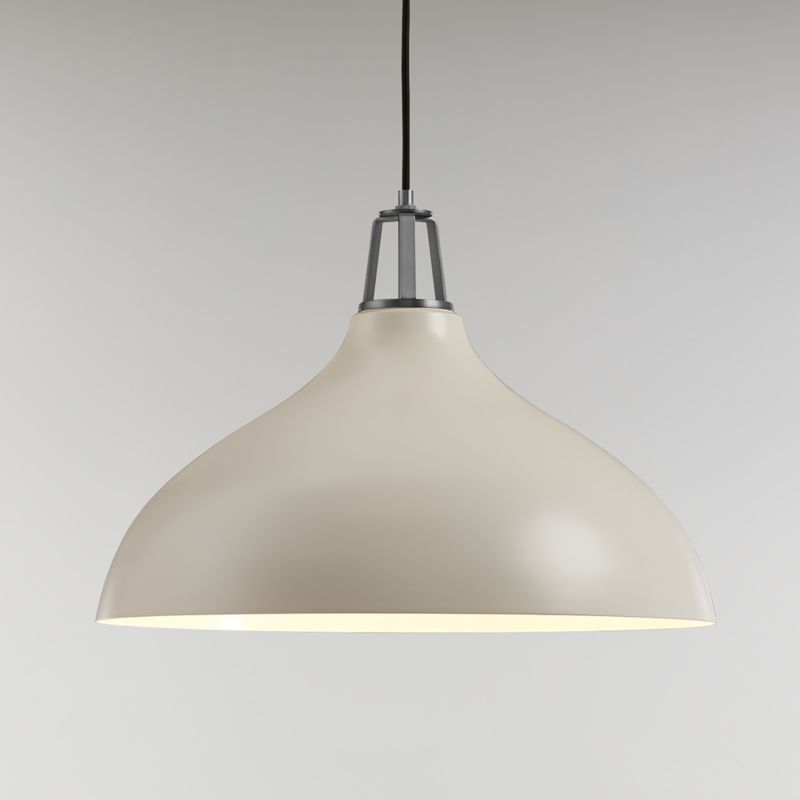 Maddox White Bell Large Pendant Light with Nickel Socket