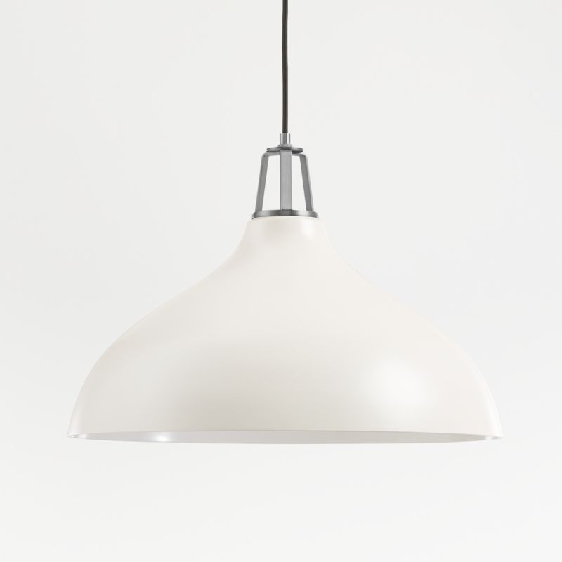 Maddox White Bell Large Pendant Light with Nickel Socket - image 0 of 11