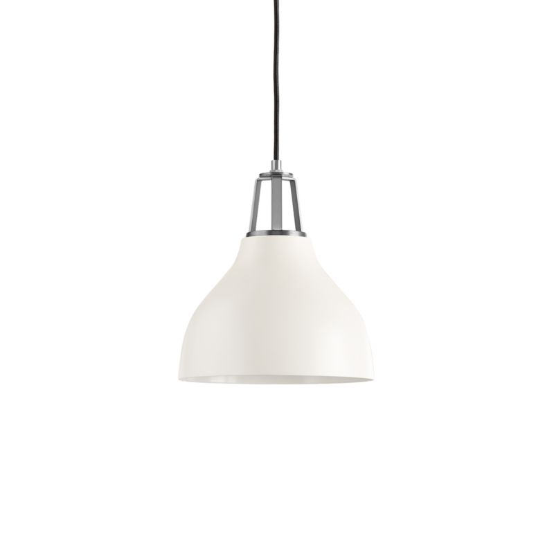 Maddox White Bell Pendant Small with Nickel Socket