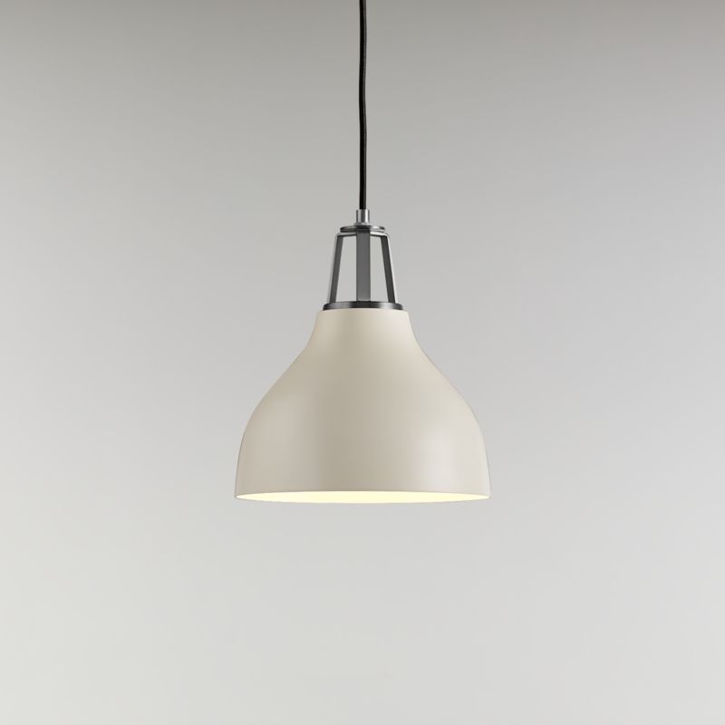 Maddox White Bell Pendant Small with Nickel Socket