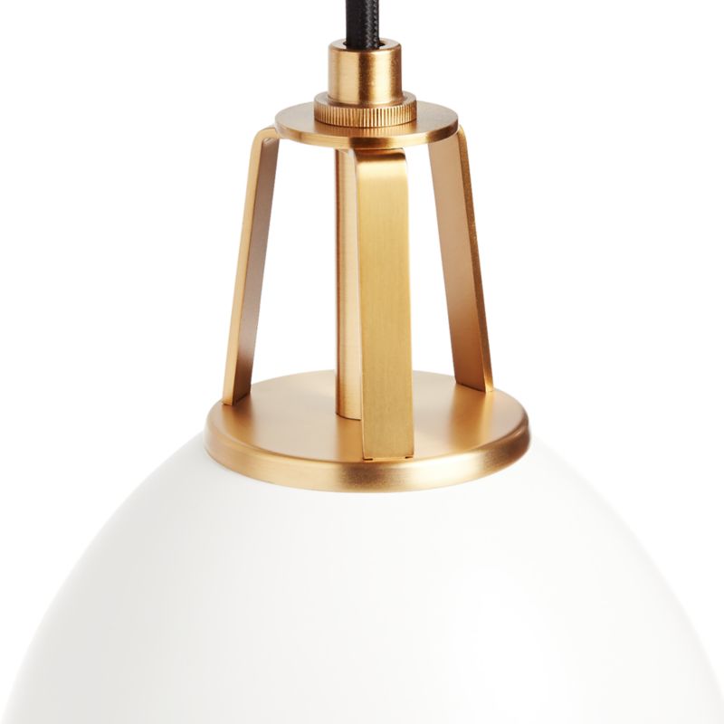 Maddox White Dome Pendant with Brass Socket - image 3 of 15