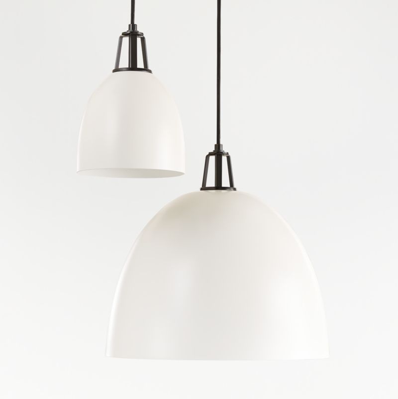 Maddox White Dome Pendant with Black Socket - image 0 of 13