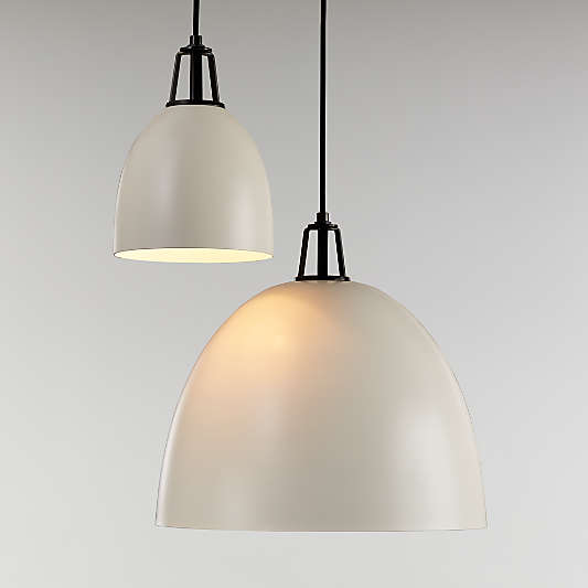 Maddox White Dome Pendant with Black Socket