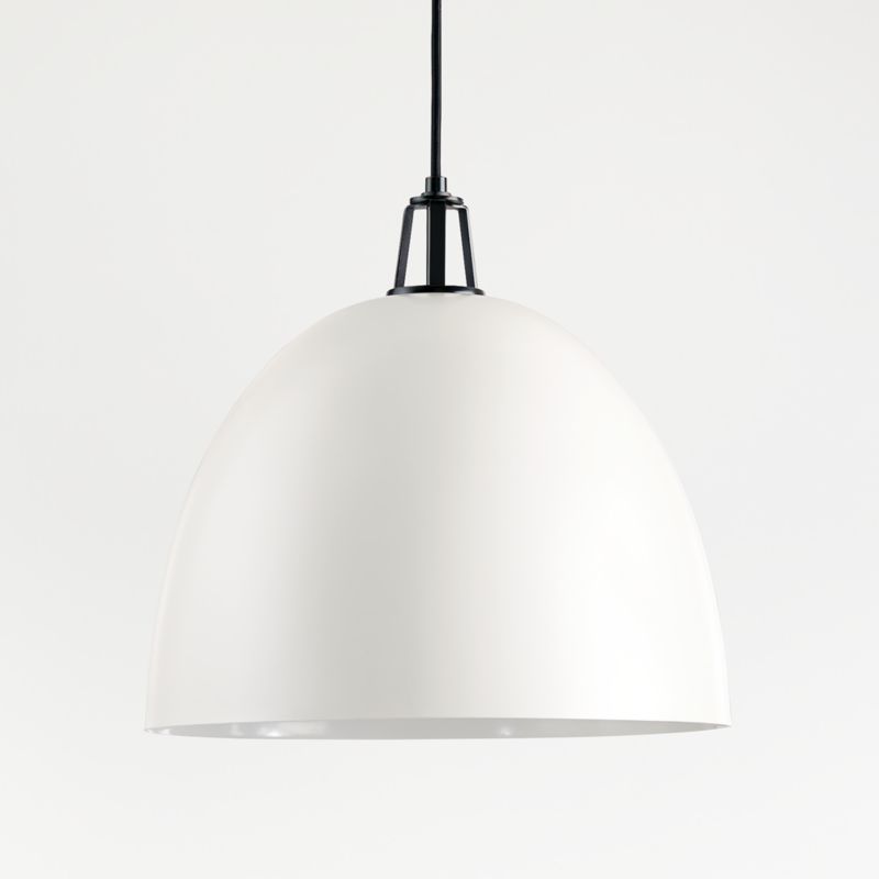 Viewing product image Maddox White Dome Large Pendant Light with Black Socket - image 1 of 7