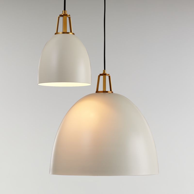 Maddox White Dome Pendant with Brass Socket - image 7 of 15