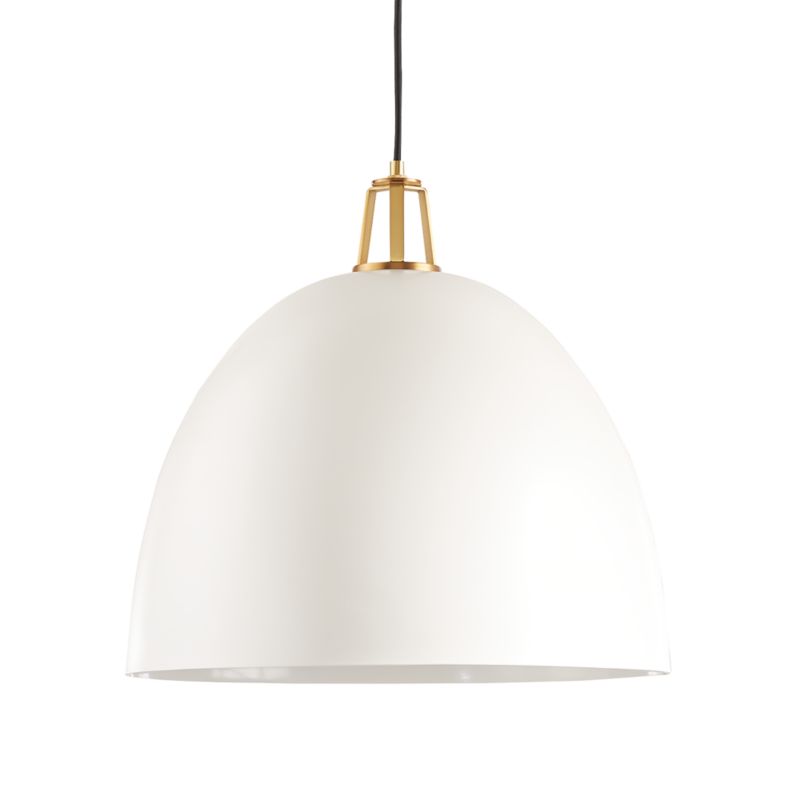 Maddox White Dome Large Pendant Light with Brass Socket - image 7 of 11