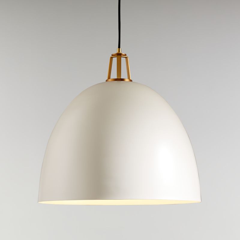 Maddox White Dome Pendant with Brass Socket - image 8 of 15