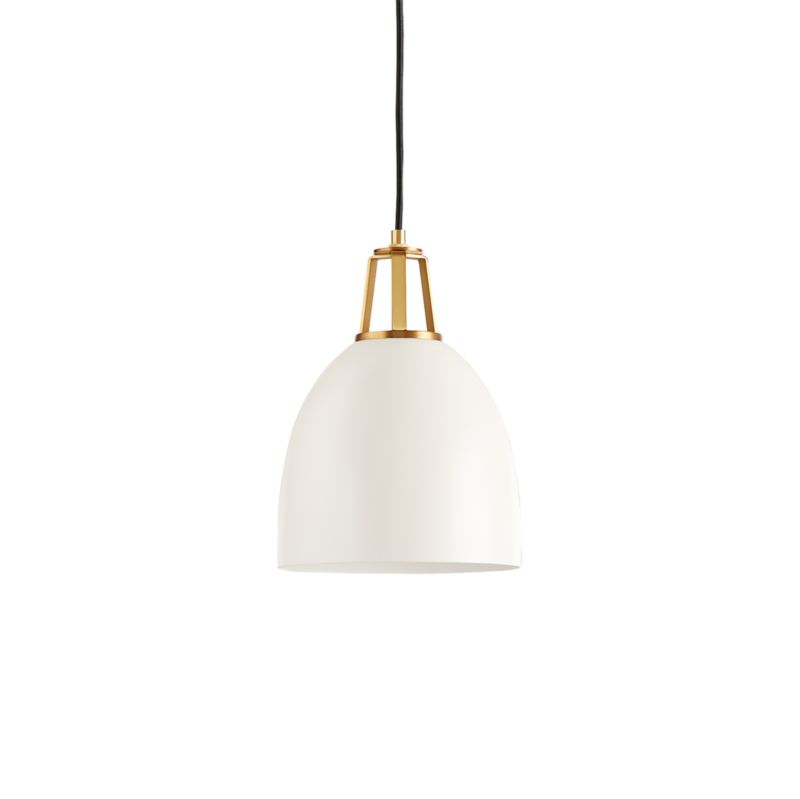 Maddox White Dome Small Pendant Light with Brass Socket - image 7 of 9