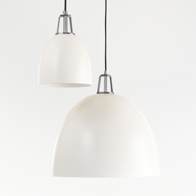 Maddox White Dome Pendant with Nickel Socket Crate & Barrel