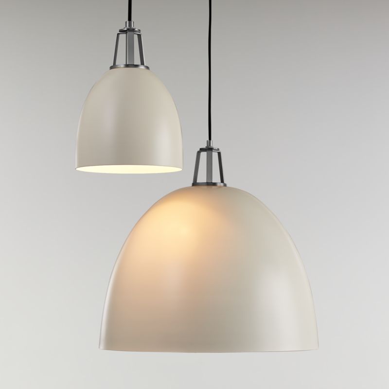 Maddox White Dome Pendant with Nickel Socket - image 0 of 15