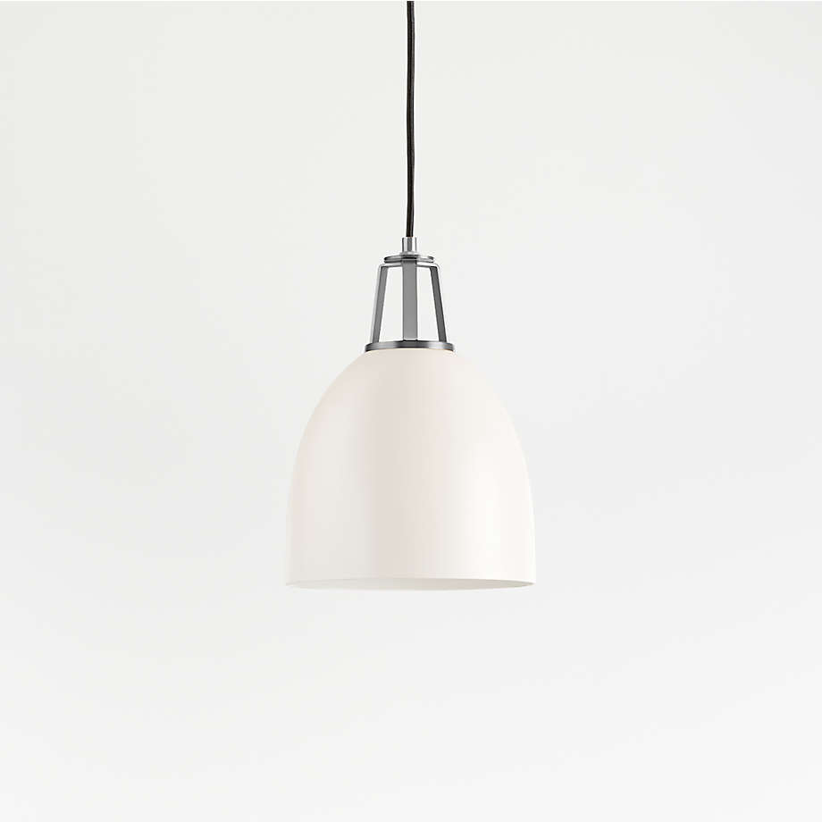 Maddox White Dome Pendant with Nickel Socket | Crate & Barrel Canada