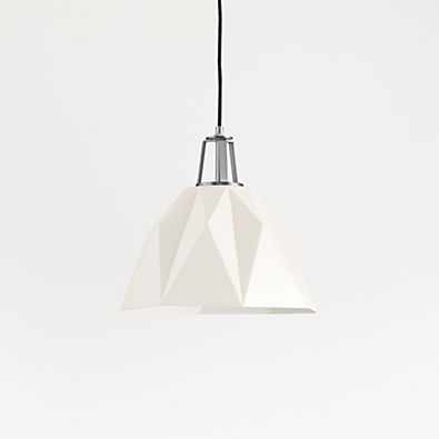 View Maddox White Faceted Pendant Small with Nickel Socket details