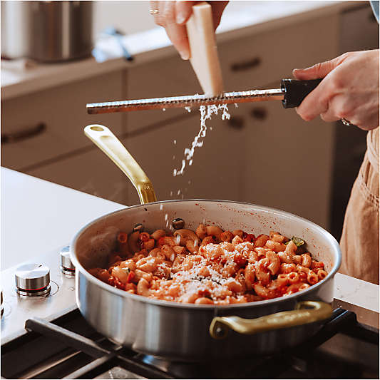 Made In CeramiClad™ Non-Stick 3.5-Qt. Sautepan with Antique Brass Hardware