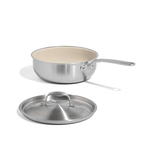 Made In CeramiClad™ Non-Stick 3-Qt. Saucier with Stainless Steel Hardware