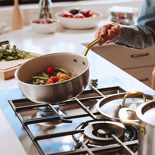 Made In CeramiClad™ Nonstick 5-Piece Cookware Set with Antique Brass Hardware