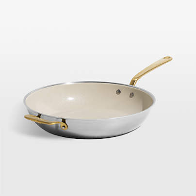 Made In CeramiClad™ Non-Stick 6-Qt. Weeknight Pan with Antique Brass Hardware