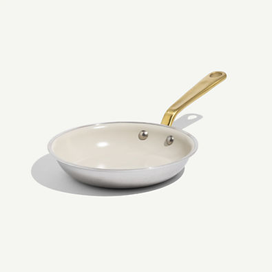 View Made In CeramiClad™ Non-Stick Sand 8" Fry Pan with Brass Hardware details