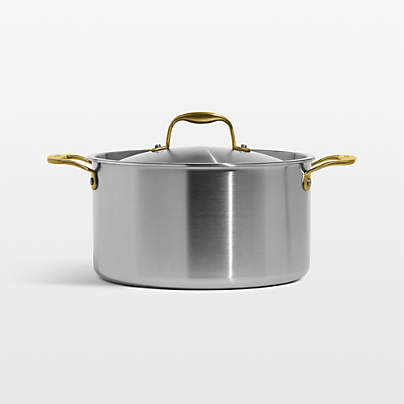 Made In CeramiClad™ Non-Stick 8-Qt. Stockpot with Antique Brass Hardware