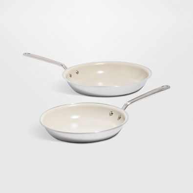 View Made In CeramiClad™ Non-Stick 10" and 12" Fry Pan Set with Stainless Steel Hardware details