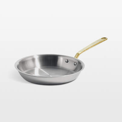 Made In Stainless Clad 10" Fry Pan with Antique Brass Hardware