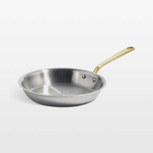 Made In Stainless Clad 10" Fry Pan with Antique Brass Hardware