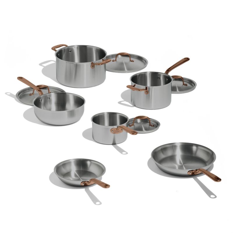Made In Stainless Clad 10-Piece Cookware Set with Brushed Copper Hardware - image 6 of 6