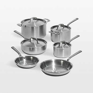 View Made In Stainless Clad 10-Piece Cookware Set with Stainless Steel Hardware details
