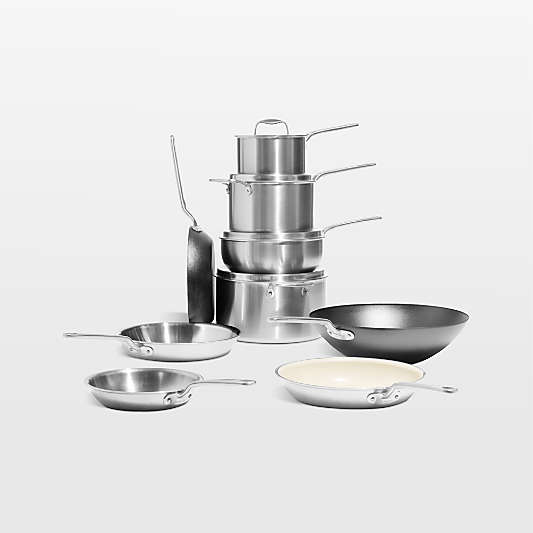 Made In Stainless Clad 13-Piece Cookware Set with Stainless Steel Hardware