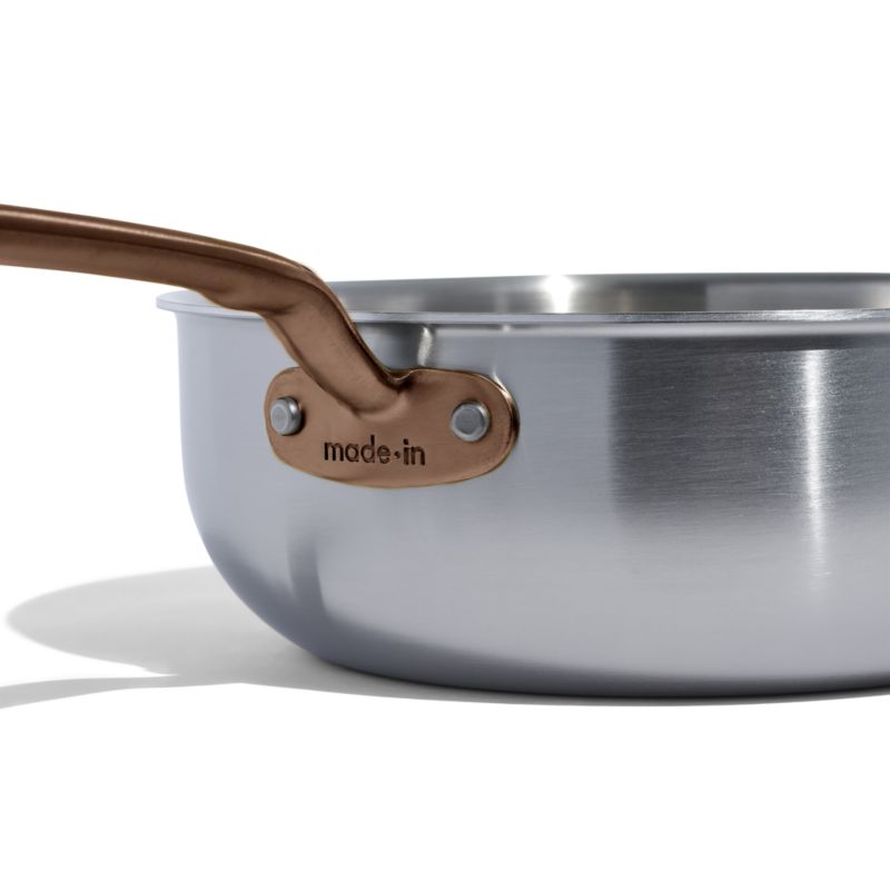 Made In Stainless Clad 3-Qt. Saucier with Brushed Copper Hardware - image 4 of 8